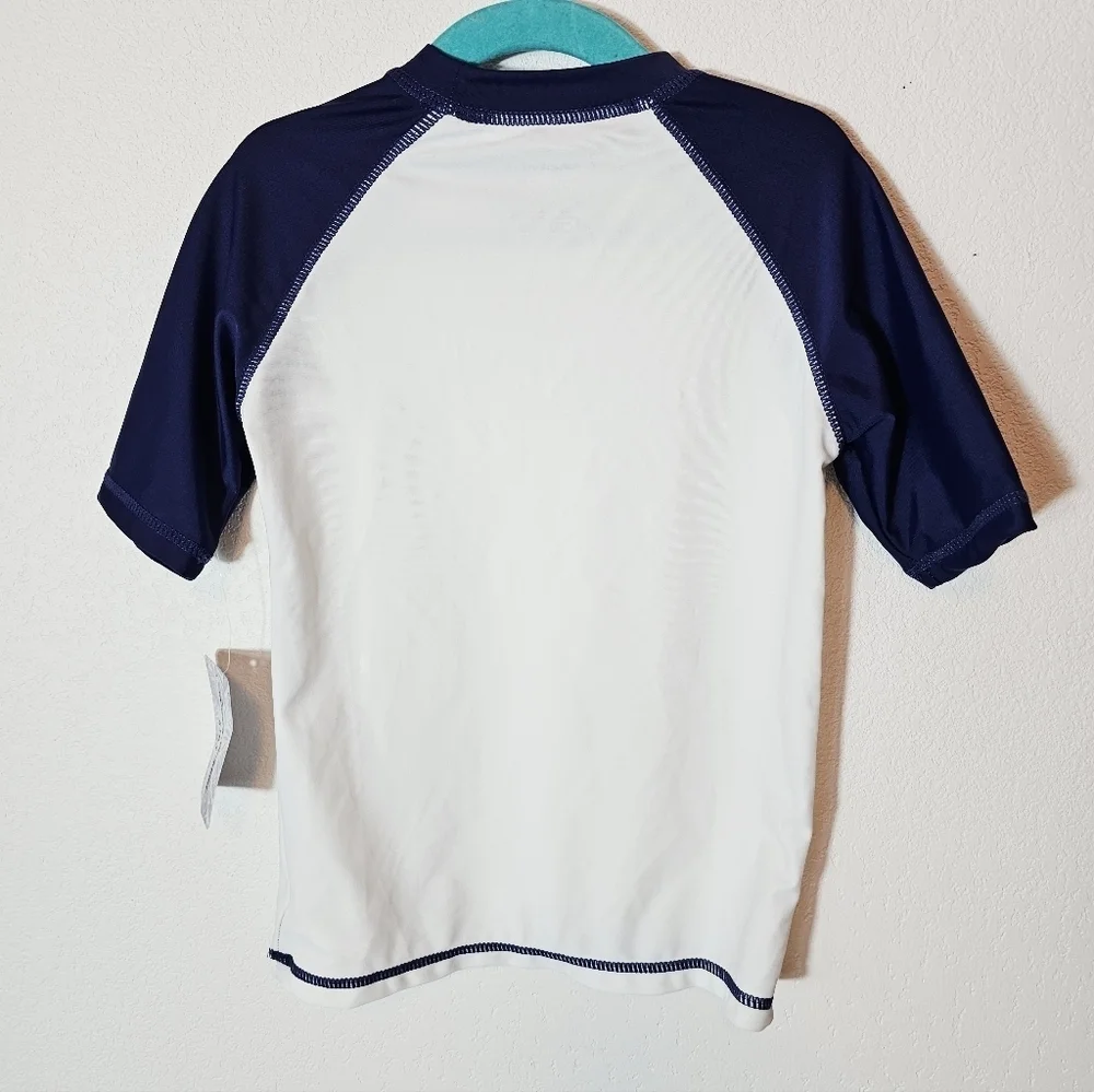 Tommy Bahama Kids Navy and White Swim Shirt Rash Guard Size 5/6 NWT
